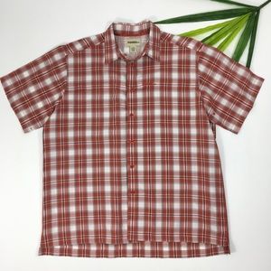 Gander Mt | Orange Plaid Short Sleeve Fishing Top